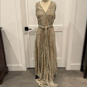 Nicholas K Cream and Tan Maxi Dress